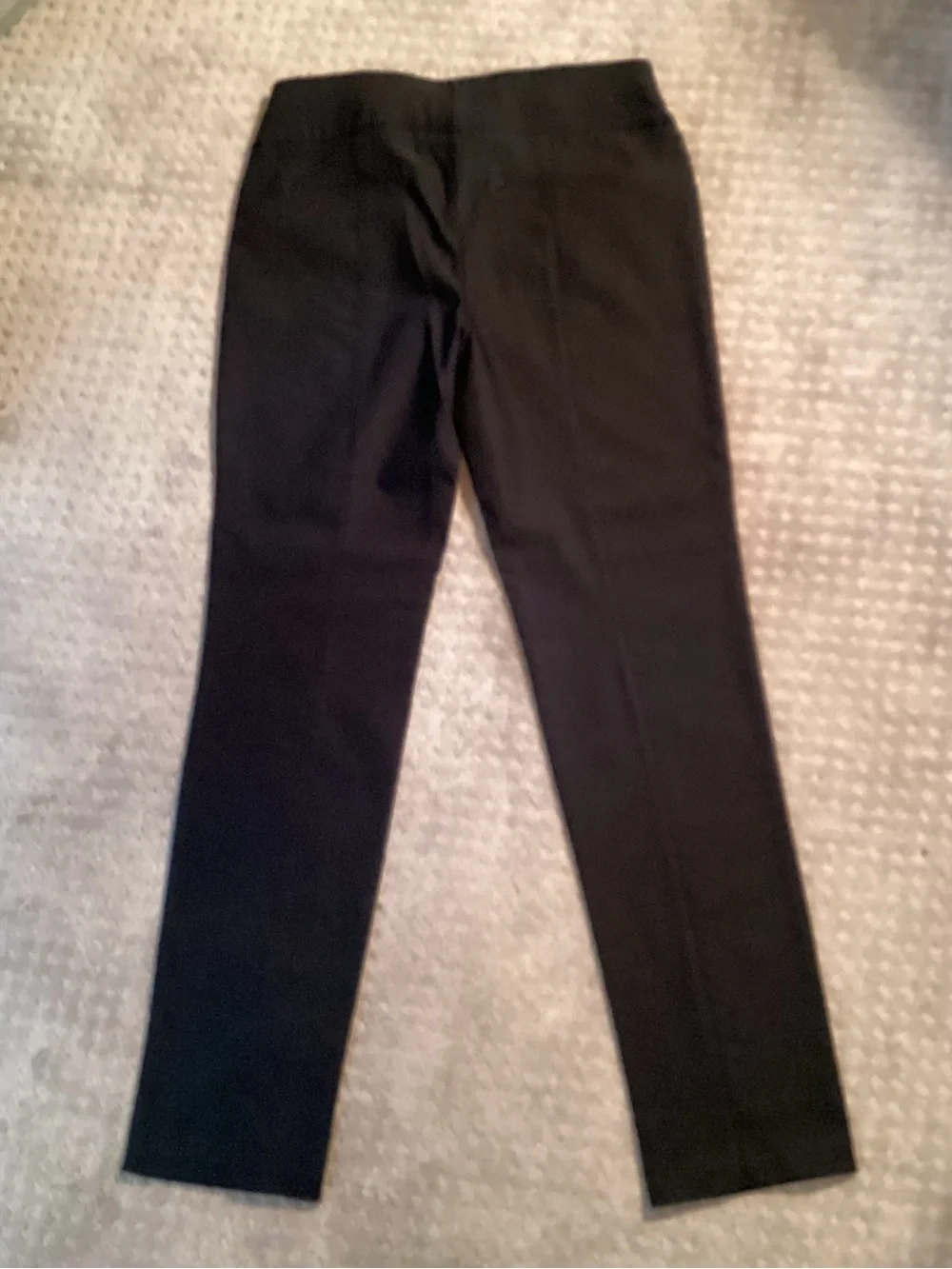 Anne Klein Black pull on pants,straight leg,stretch,logo tab, 30”L,9”rise,sz4 - Picture 10 of 13